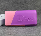 Dior Cowhide Leather Long Leather Wallet with Embossed 5192 Pink&Purple
