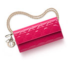 Dior Croisiere wallet in fuchsia patent calfskin