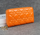 Dior Patent Leather Long Leather Wallet 1098 Orange