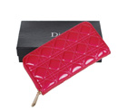 Dior Patent Leather Long Leather Wallet 31101 Rose