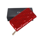 Dior Patent Leather Long Leather Wallet 31102 Red