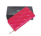 Dior Patent Leather Long Leather Wallet 31102 Rose