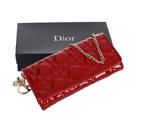 Dior Patent Leather Long Leather Wallet 31104 Red