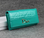 Dior Patent Leather Long Leather Wallet 5192 Green