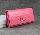 Dior Patent Leather Long Leather Wallet 5192 Pink