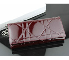Dior Patent Leather Long Leather Wallet 950 Burgundy