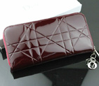 Dior Patent Leather Long Leather Wallet 951 Burgundy