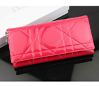 Dior Patent Leather Long Leather Wallet 951 Red