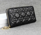 Dior Sheepskin Leather Long Leather Wallet 1098 Black