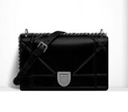 Diorama flap bag in black lambskin