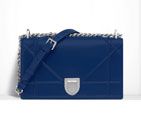 Diorama flap bag in blue lambskin