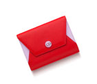 Escale wallet in Anemone and vermillion smooth calfskin