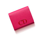 Evasion wallet in glossy fuchsia grained calfskin