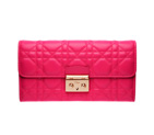 Fuchsia leather Miss Dior wallet