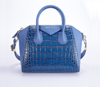 Givenchy Antigona Bag Crocodile Leather Blue G028