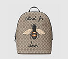 Gucci Bee print GG Supreme backpack 419584 9HYAT 8666