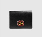Gucci Leather card case with Double G and crystals 499783 CWGHT 8230