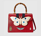 Gucci Leather top handle bag with moth 488691 0FG1T 6441