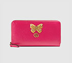 Gucci Leather zip around wallet with butterfly 499363 CAOGT 5661