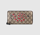 Gucci Snake print GG Supreme zip around wallet 451273 K561N 8666 451273