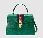 Gucci Sylvie crocodile top handle bag 431665 EV4CG 3160
