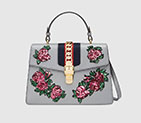 Gucci Sylvie embroidered leather top handle bag 431665 CVL3G 1766
