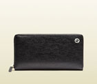 Gucci betty black leather zip around wallet