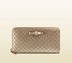 Gucci bow microguccissima leather zip around wallet