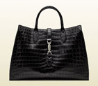 Gucci jackie soft crocodile top handle bag