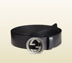 Gucci leather belt with interlocking G buckle 368186 BGH0N 1000