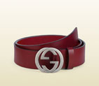 Gucci leather belt with interlocking G buckle 368186 BGH0N 6148