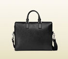 Gucci men leather briefcase with front pocket