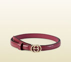 Gucci patent guccissima skinny belt with interlocking G buckle 370552 AR93G 5587