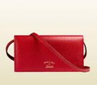 Gucci swing leather wallet with strap