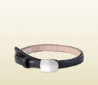Gucci thin leather belt with plaque buckle 388993 AP00N 1000