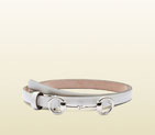 Gucci white leather belt with horsebit buckle 282349 AIY0N 9014