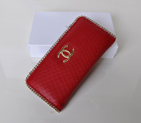 Hot Style Chanel CC Logo Long Zippy Wallet 0820 in Red 0820