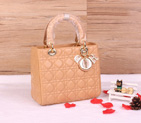 Lady Dior Bag Sheepskin Bag D1655 Apricot with Gold