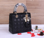 Lady Dior Bag Sheepskin Bag D1655 Black with Gold