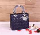 Lady Dior Bag Sheepskin Bag D1655 Royalblue with Silver