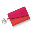 Multiple card holder in Corail and Fraise bullcalf leather