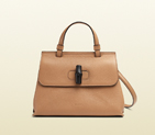 Online exclusive bamboo daily leather top handle bag