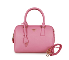 PRADA Saffiano Leather 30cm Two Handle Bag 1845 in Cherry pink