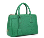 Prada Ostrich Leather Tote Bag 1801 in Grass Greet