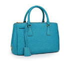 Prada Ostrich Leather Tote Bag 1801 in Skyblue
