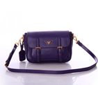 Prada Saffiano Calf Leather Flap Bag BT0904 in Purple