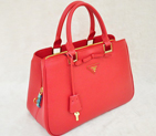 Prada Saffiano Calf Leather Tote Bag 2244 in Flame