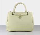 Prada Saffiano Calf Leather Tote Bag 2246 in Off-white