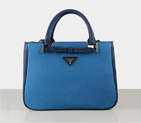 Prada Saffiano Calf Leather Tote Bag 2246 in Skyblue with dark blue 2246