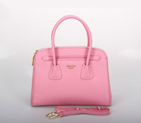 Prada Saffiano Cuir Leather Tote Bag 10337 in Cherry pink